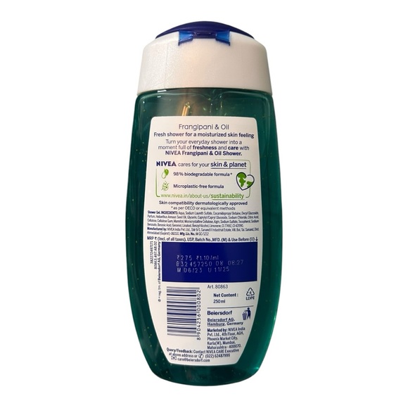 Nivea Frangipani Shower Oil, 250 mL - Picture 3 of 4